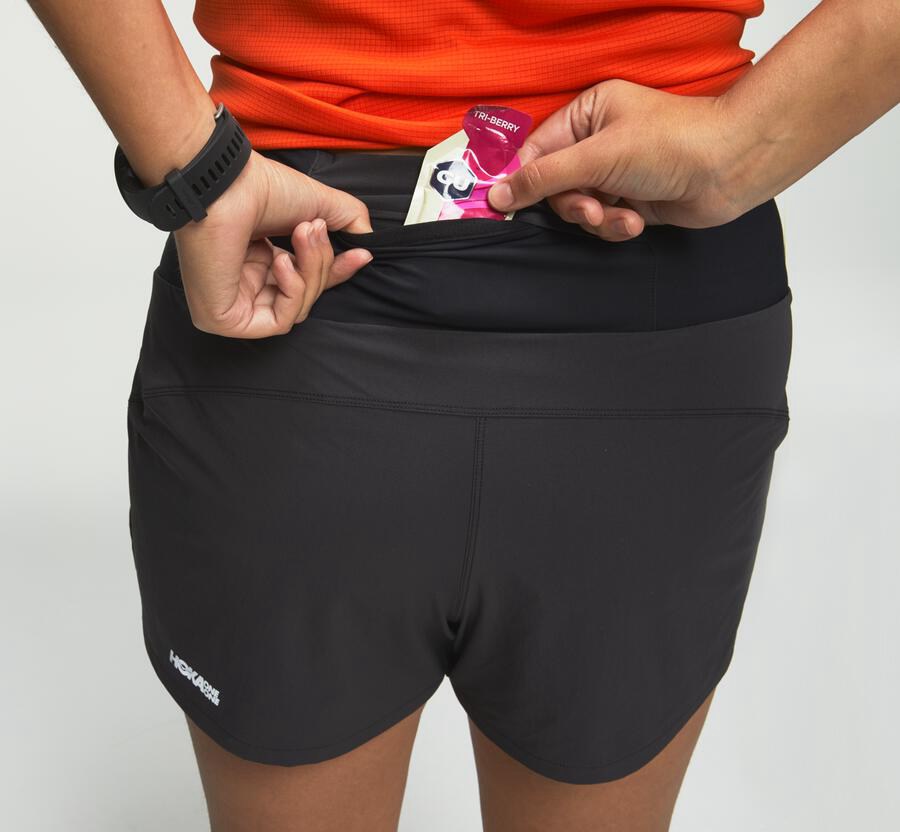 Pantalones Cortos Hoka One One Mujer - Performance - Negras - AMR017483